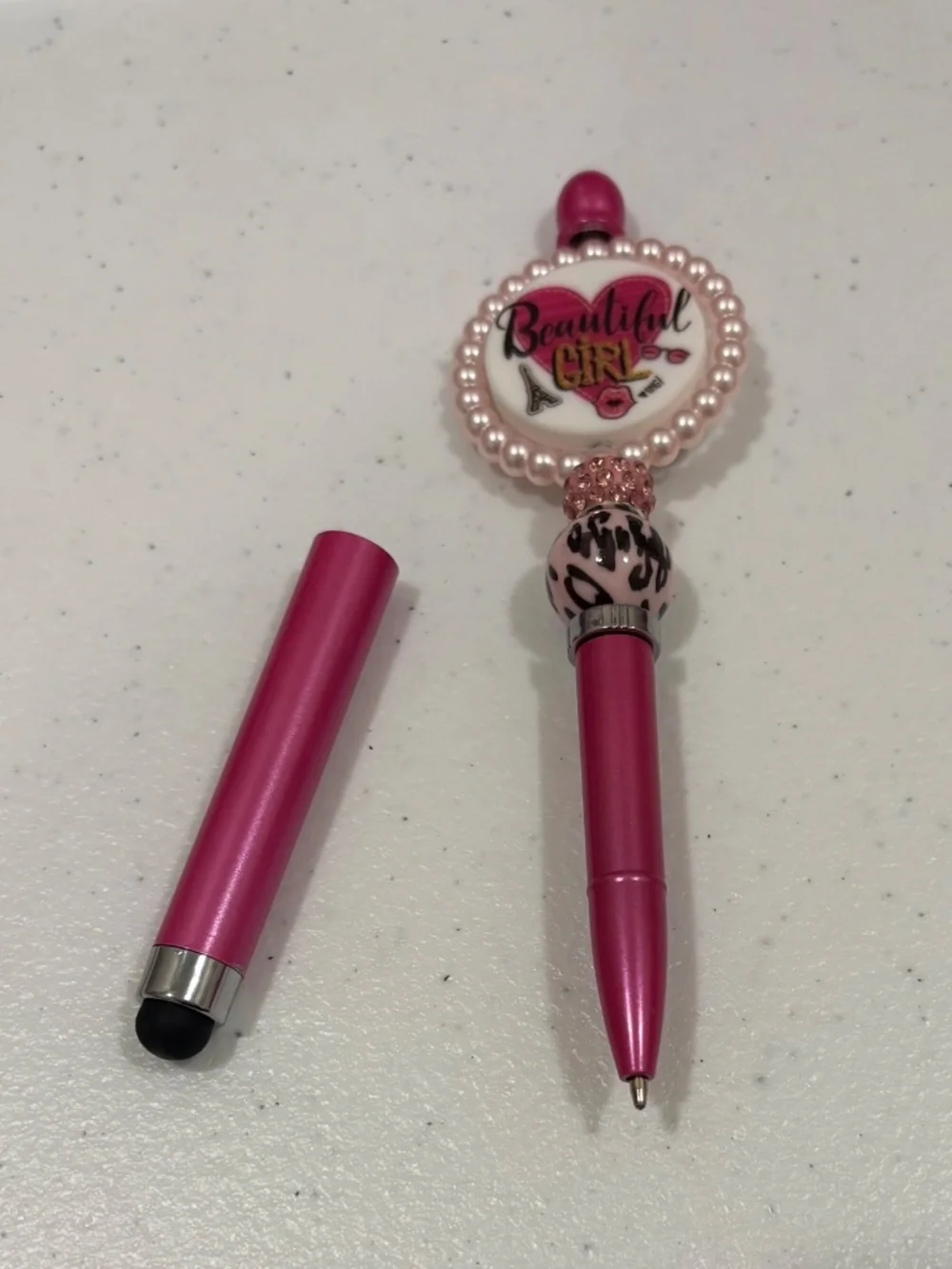 Handmade Stylus Beautiful Girl Beaded Pen
